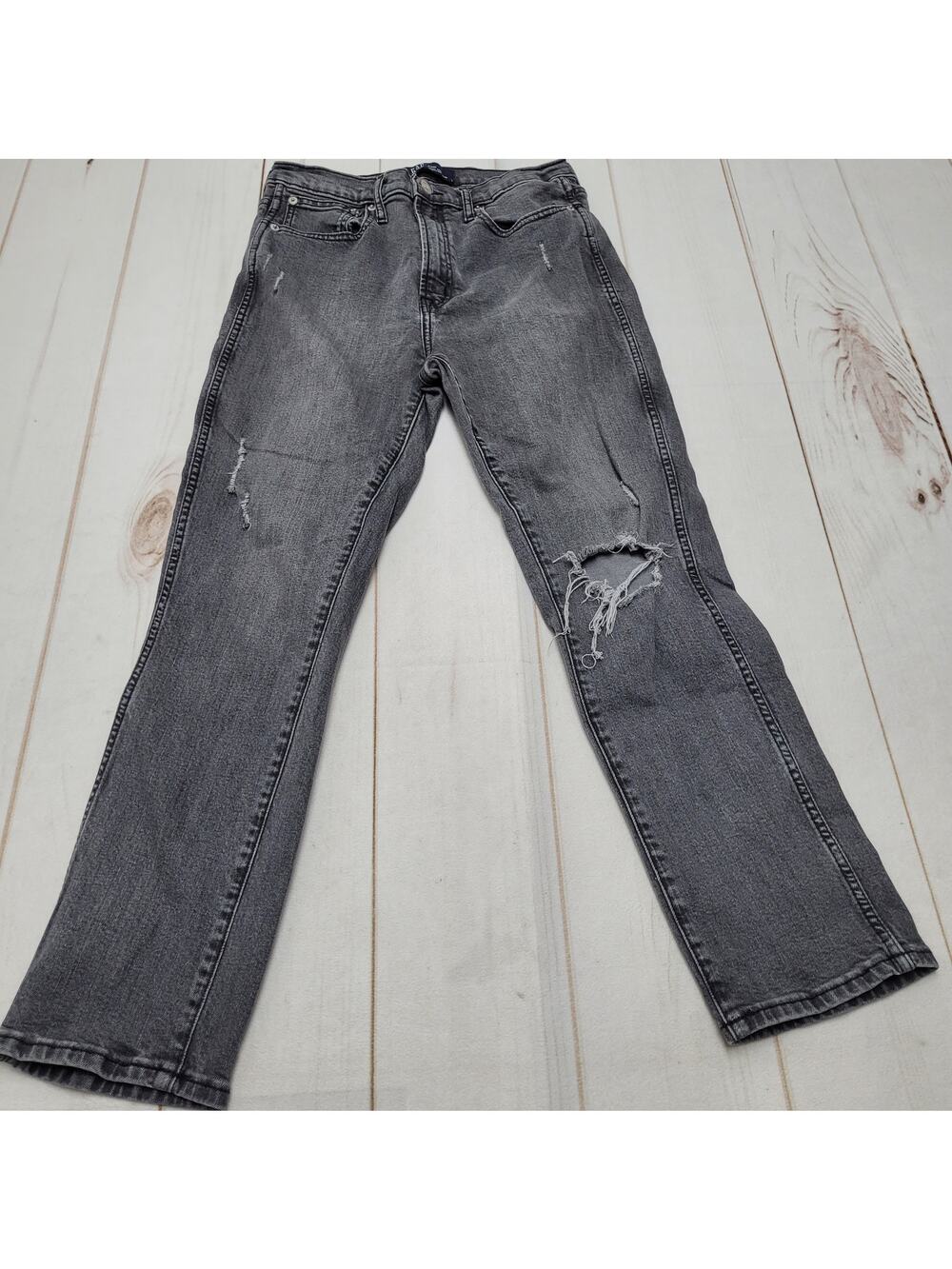 Gap high rise vintage slim jeans gray distressed